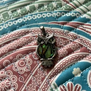Abalone Shell Owl Pendant